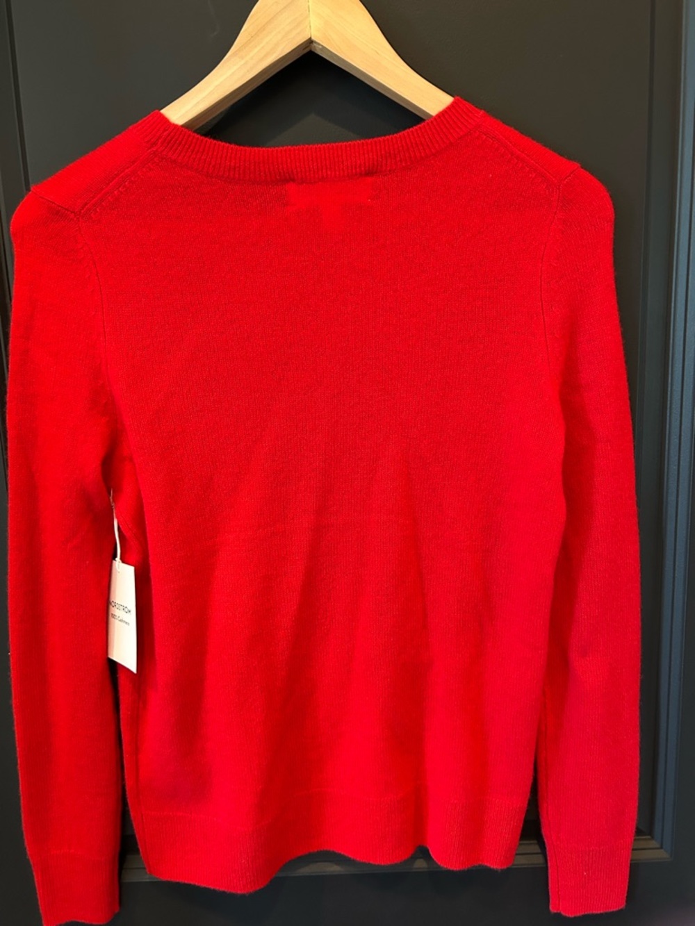 Nordstrom Bright Red Cashmere Crewneck Sweater - Picture 5 of 7